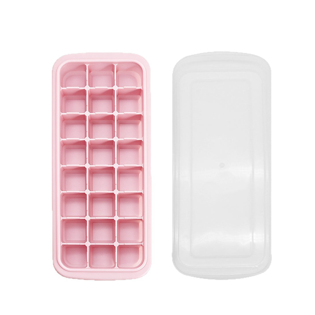 Food Grade Silicone Ice Cube Mold with Lid, Flexible Quick-Freeze Ice Tray, Easy-Release Design