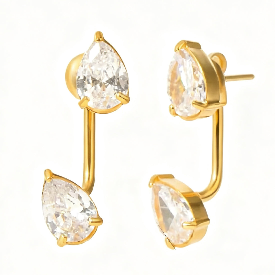 Geometric Water Drop Zircon Earrings
