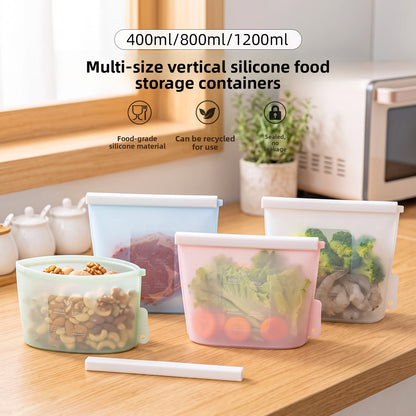 Food-grade vertical silicone fresh-keeping bag