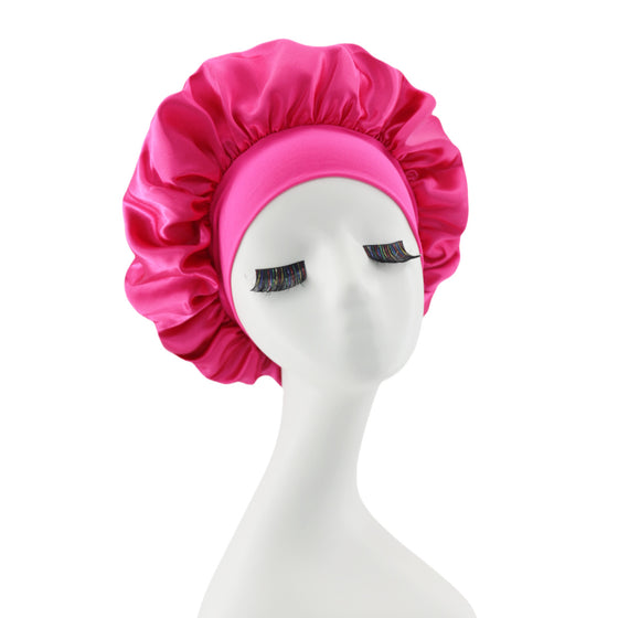 Lace-lined wide-brimmed elasticated hat