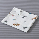 Checkered cotton gauze bath towel