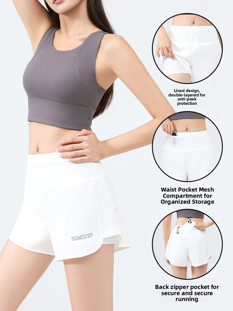 Men Women Quick-Dry Breathable Five-Pocket Running Shorts