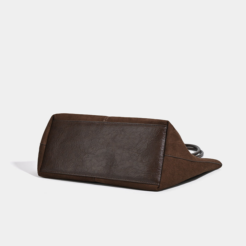 Retro suede fabric shoulder bag
