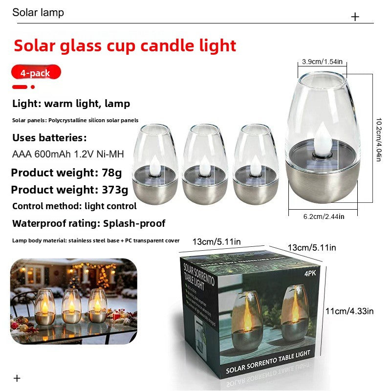 Solar Powered Stainless Steel Outdoor Candle Lights