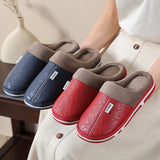 Fleece-Lined Home Slippers with Thick Sole