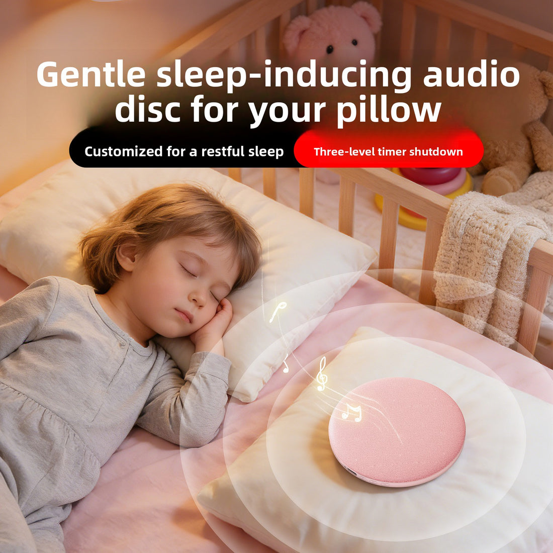 Bluetooth Pillow Speaker with HIFI Sound and Sleep White Noise