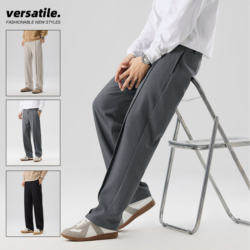 Men's Design Sense Loose Sports Trousers Straight Leg Wide Leg Pants