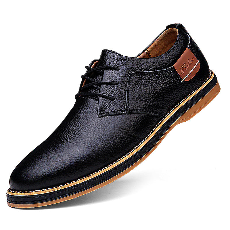 2024 Foreign Trade Men's Leather Shoes Cross-border Large Size Leather Shoes Fashion Business Casual Handmade Stitch Chelsea Men's Leather Shoes