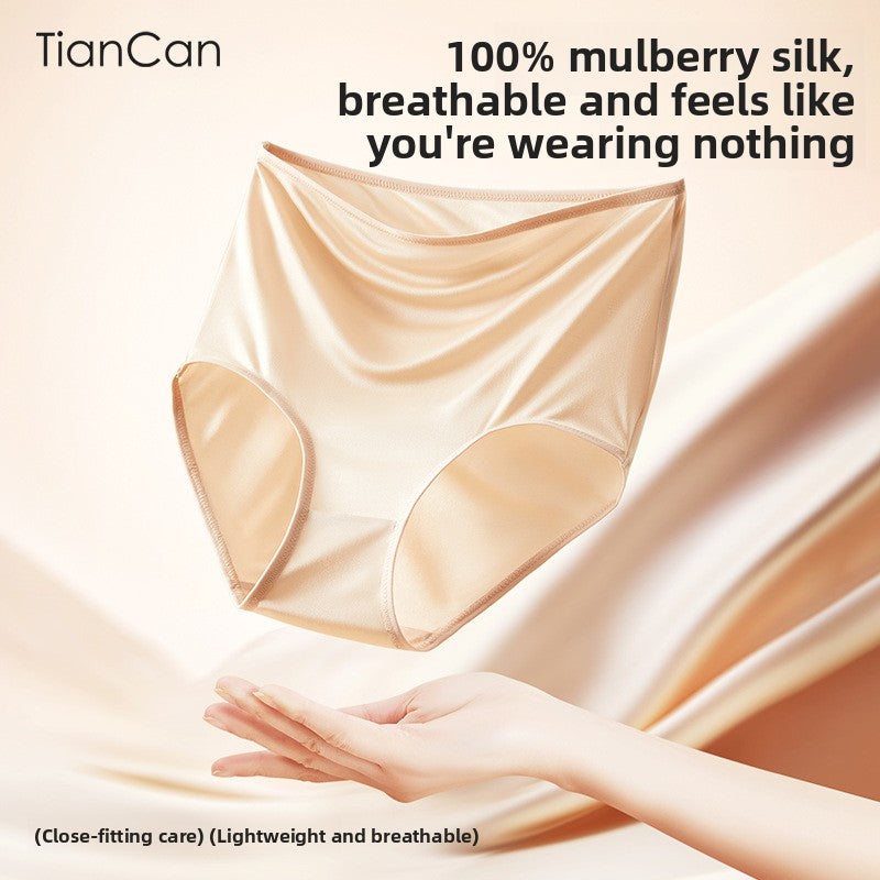 100% Mulberry silk high-waist underwear