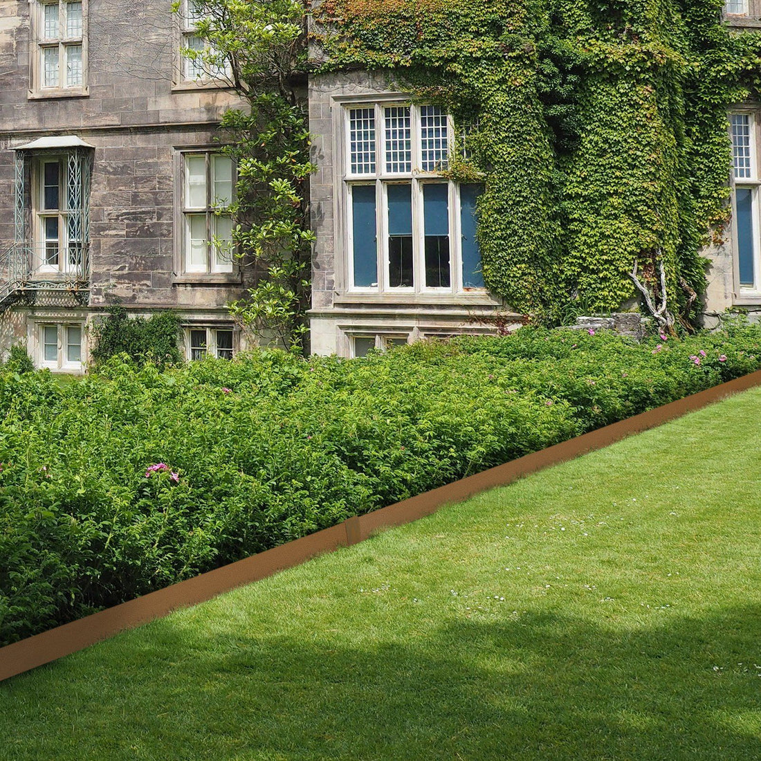 Hammer-in garden borders 10-pack in rustic brown steel