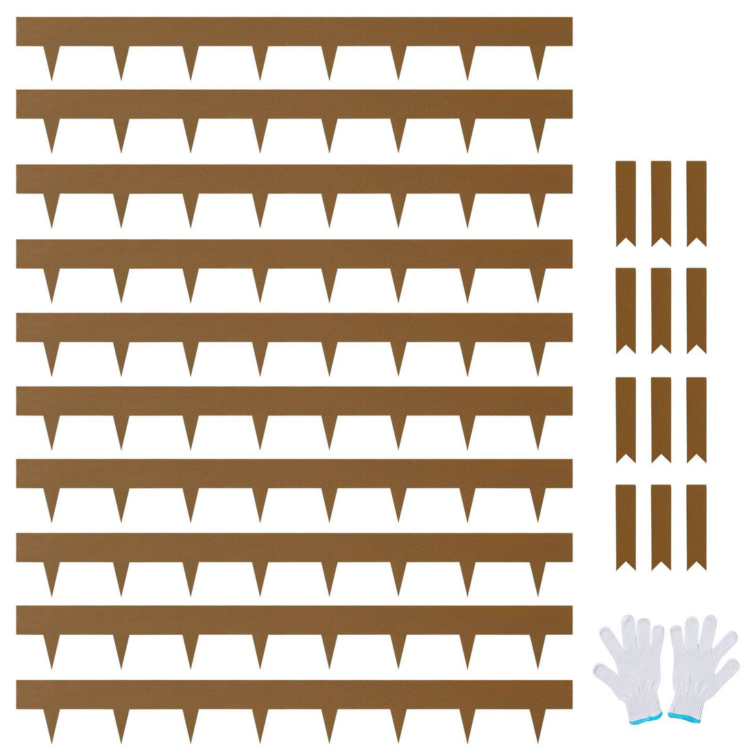 Single steel garden border section showing hammer-in spikes