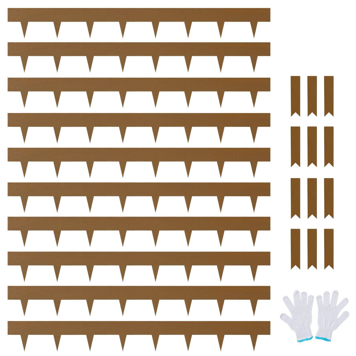 Single steel garden border section showing hammer-in spikes