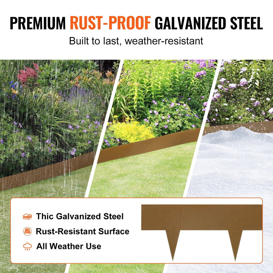 Rustic brown garden borders edging a mulch bed