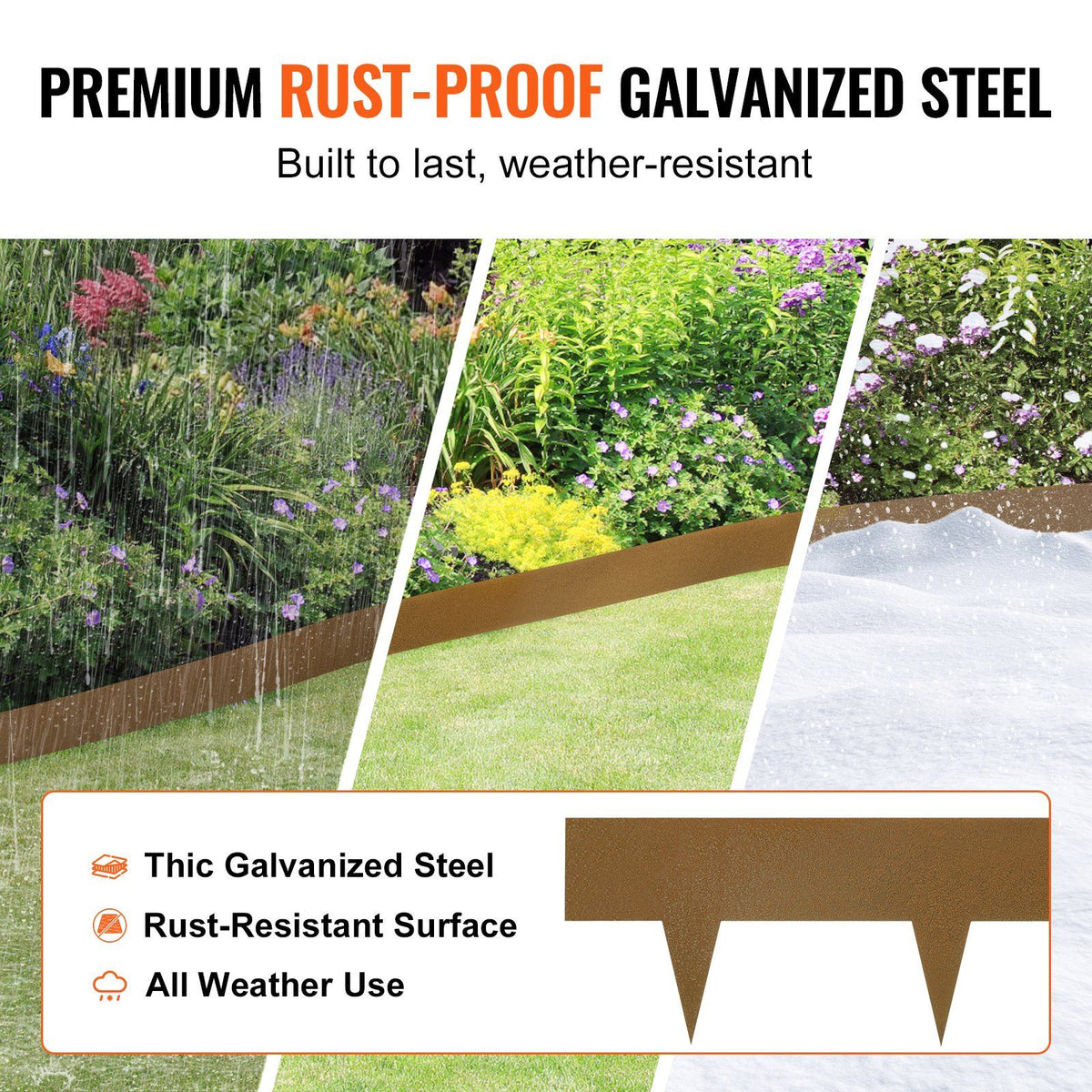 Rustic brown garden borders edging a mulch bed
