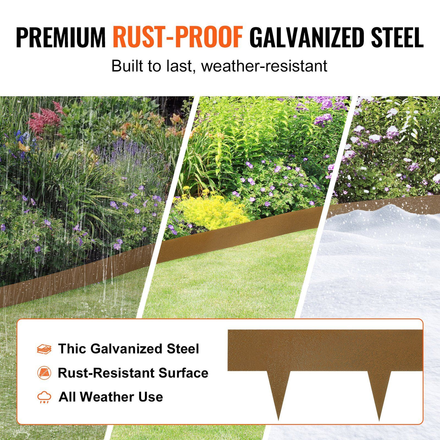 Rustic brown garden borders edging a mulch bed