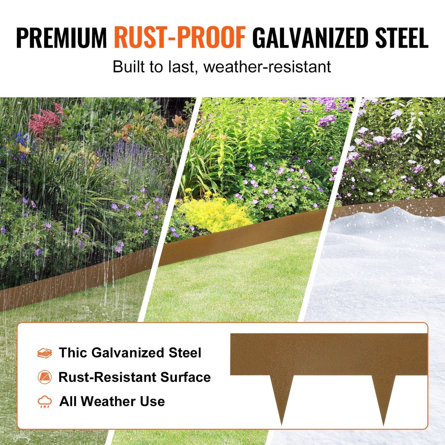Rustic brown garden borders edging a mulch bed