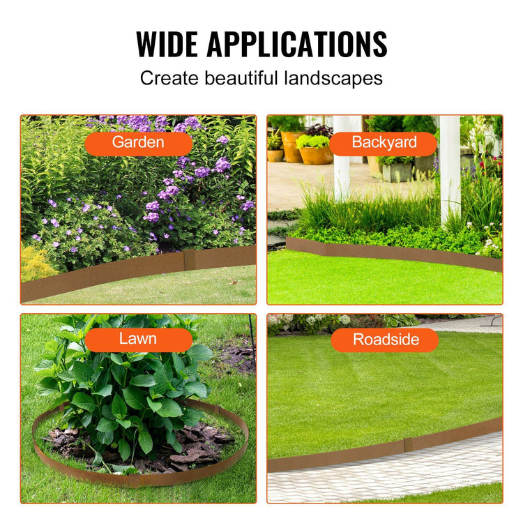 Hammer-in garden borders separating lawn from gravel