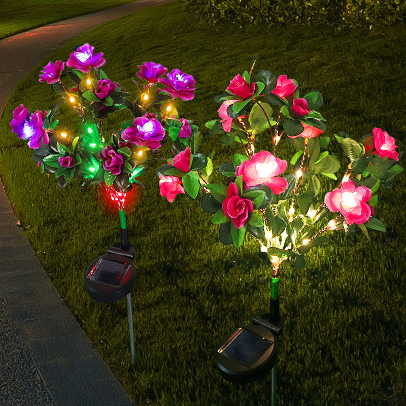 Solar Powered Azalea Flower Garden Light