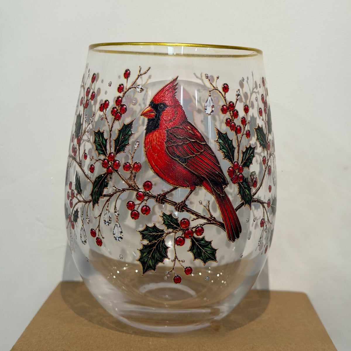 Hummingbird Design Glass Teacup