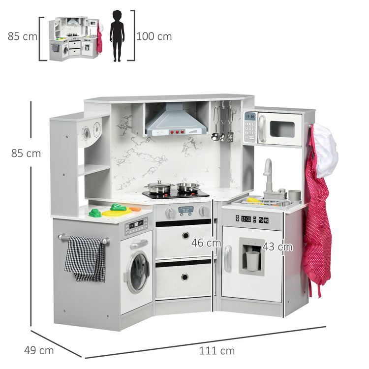 Toy kitchen with apron and chef hat