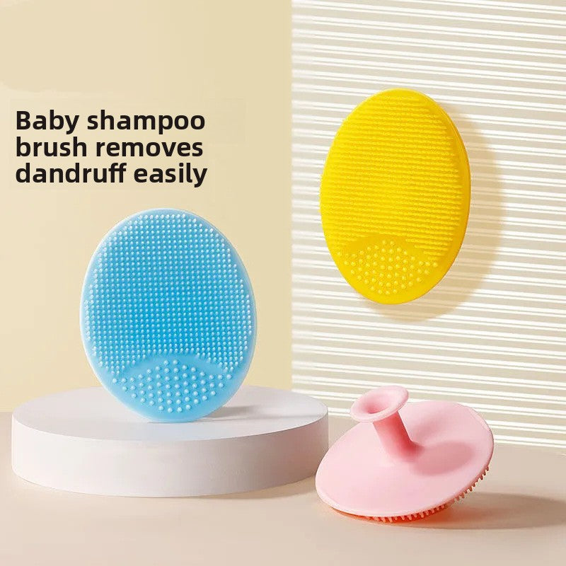 Baby Adult Bath Soft Brush with Suction Cup Silicone Face Cleansing Brush