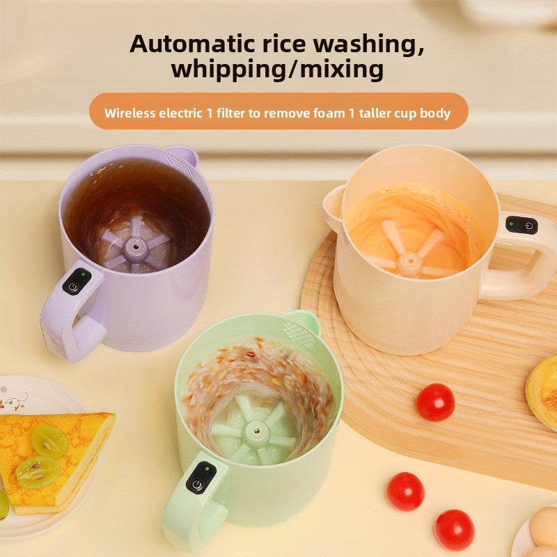 Small Multifunctional Rechargeable Egg Beater Mixer and Rice Washer
