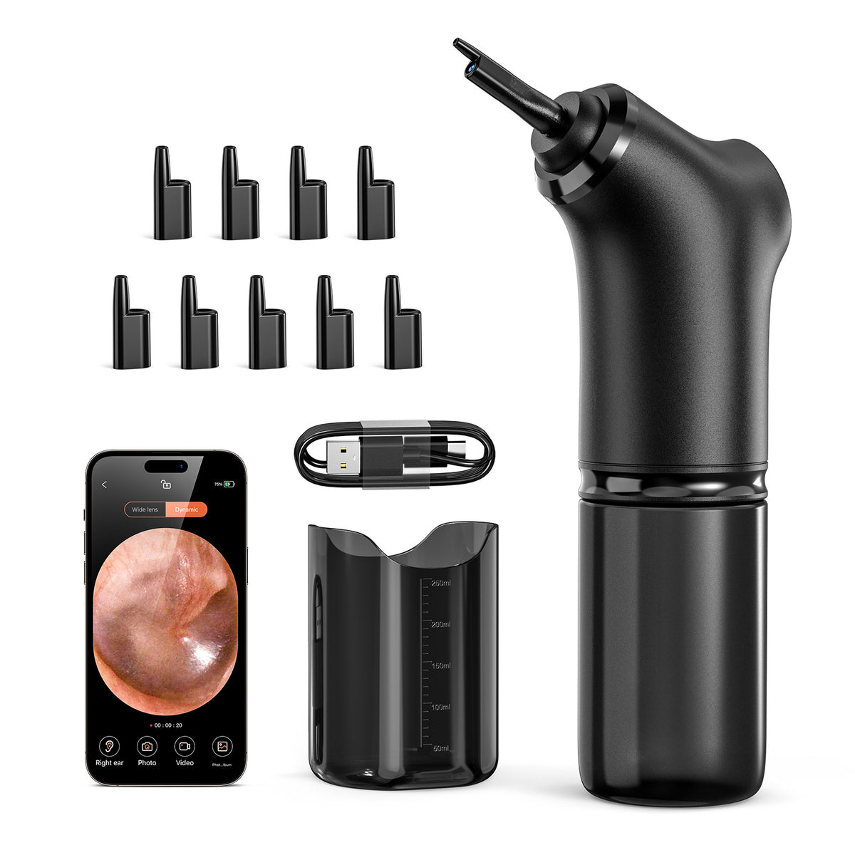 Electric Ear Washer with Adjustable Nozzles