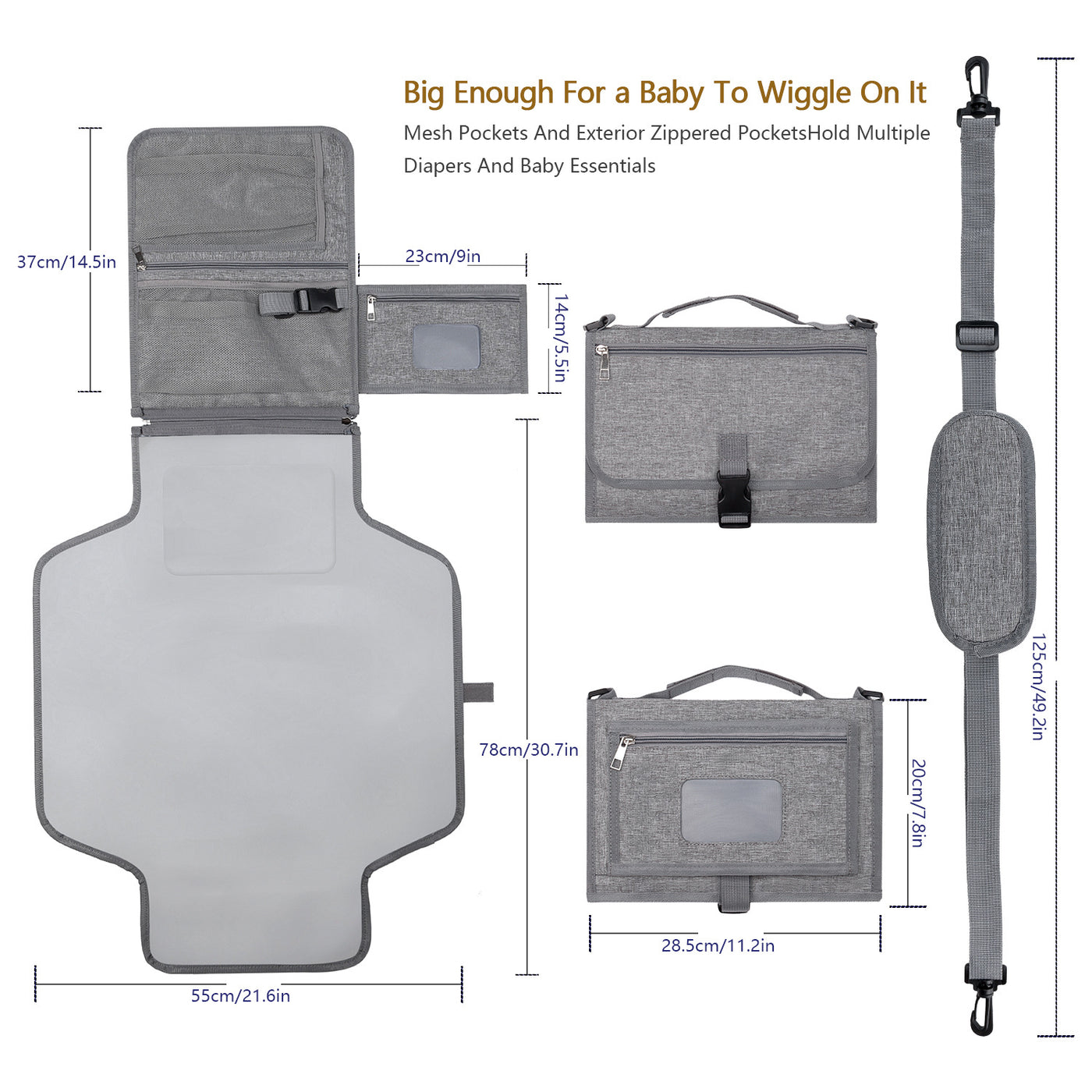 Baby changing pad size reference