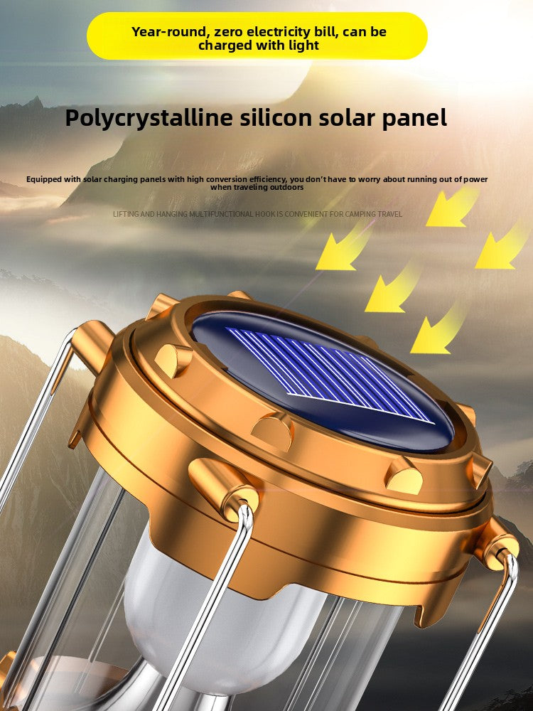 Solar Rechargeable Camping Lantern with Power Bank