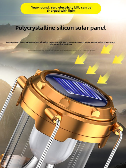 Solar Rechargeable Camping Lantern with Power Bank