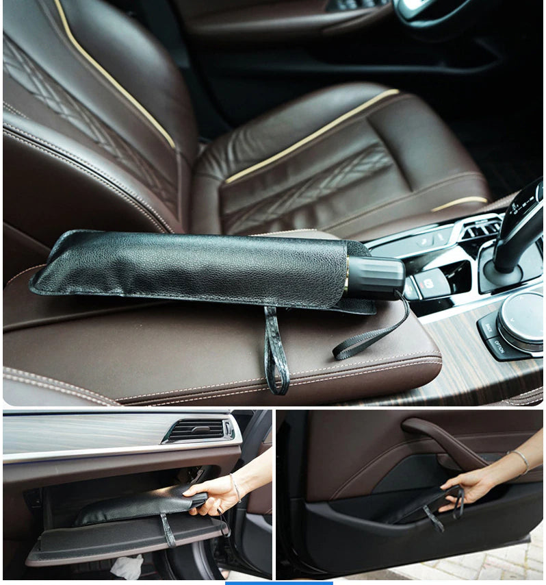 Sunshade stored in the door pocket