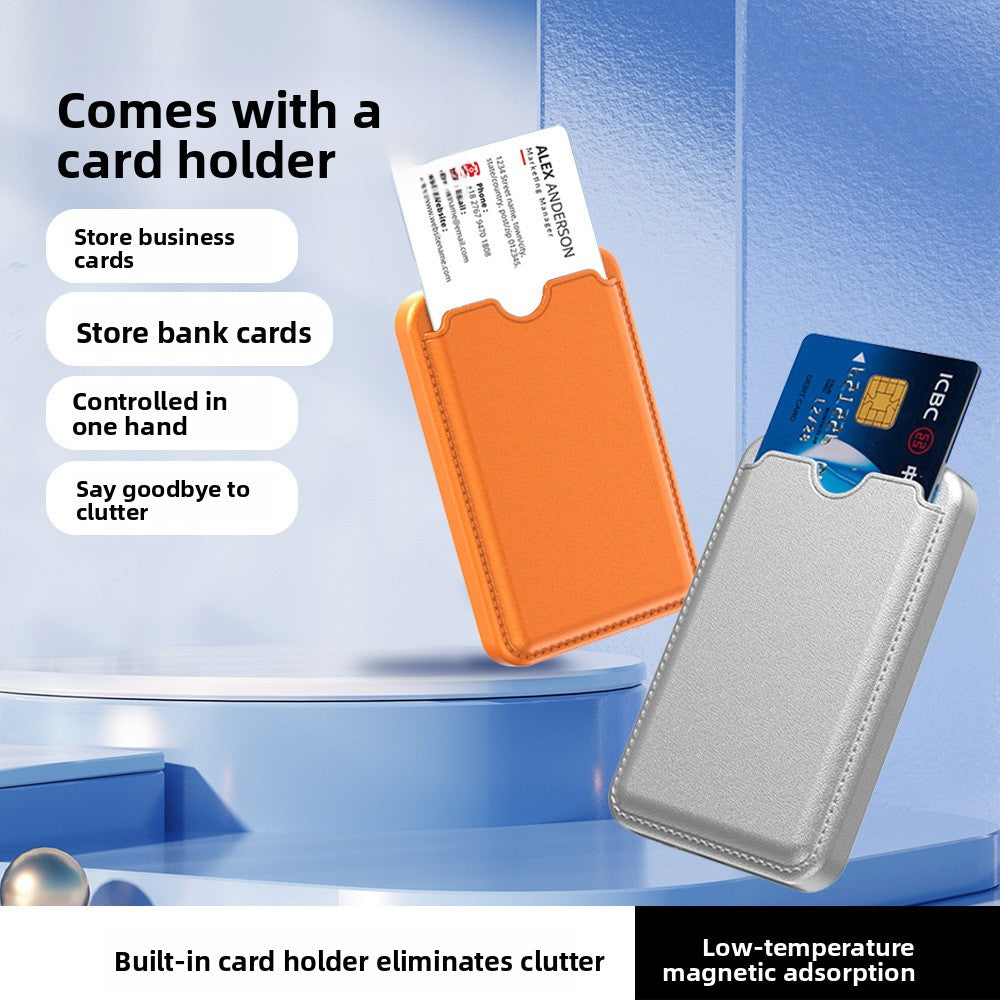 Two-way fast charging treasure with magnetic suction card bag