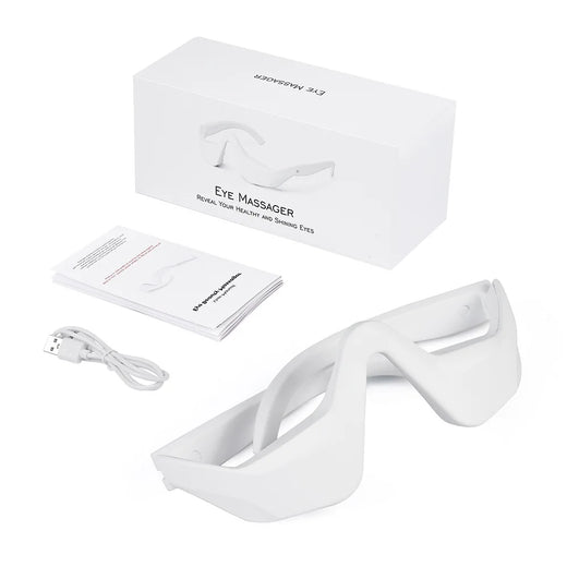 3D eye massager worn over eyes