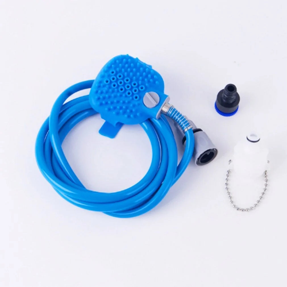 Shower head connected to an indoor bathtub faucet