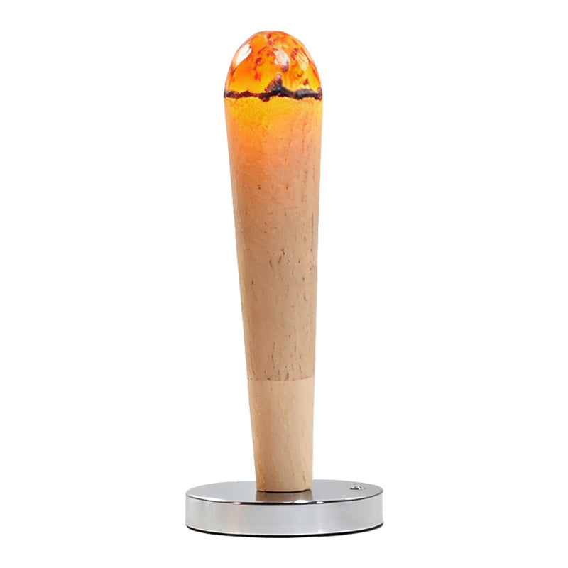 Creative Simulated Campfire Table Lamp, USB Powered 3-Color Dimming Torch-Shaped Night Light
