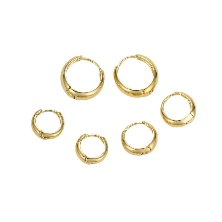 Geometric Gold & Silver Hoop Earrings Set — 6-Piece Layering Hoops - Image 5