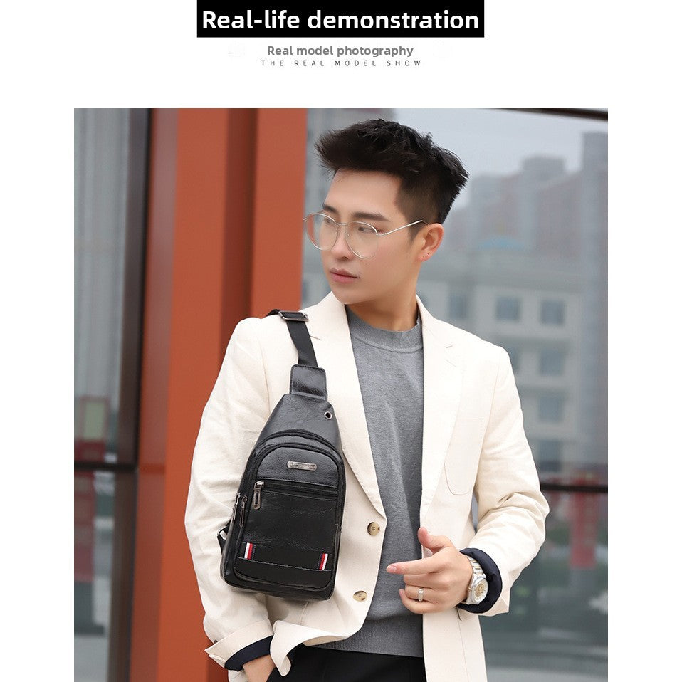 Mens PU Leather Crossbody Chest Bag product image 3