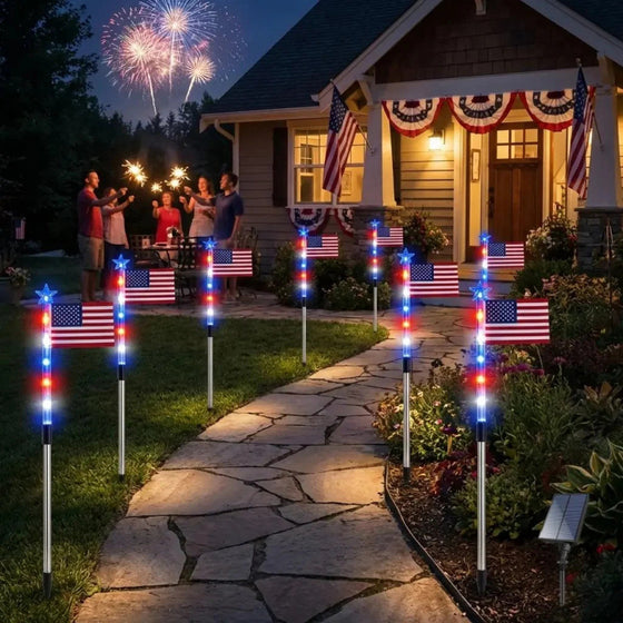 Solar Powered Patriotic Flag Light Garden & Outdoor product image 2