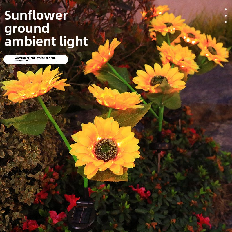 Solar Powered Sunflower Garden Light