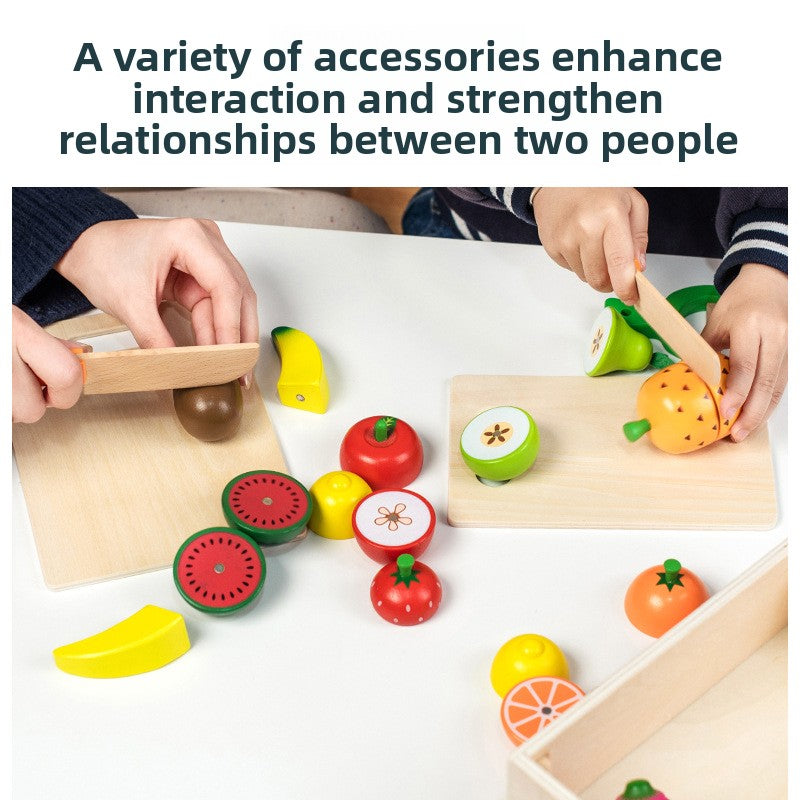 Wooden Magnetic Food Cutting Play Set for Kids