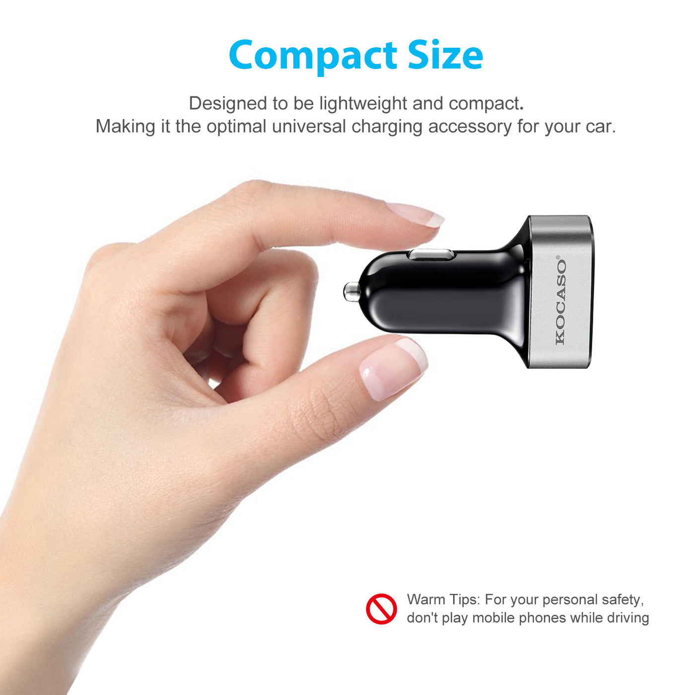 Car charger with three devices connected