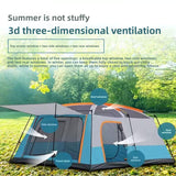 Foldable Waterproof Camping Tent with Two Bedrooms
