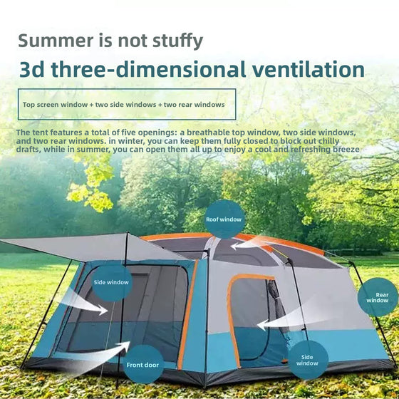 Foldable Waterproof Camping Tent with Two Bedrooms Camping Shelter & Sleep product image 4