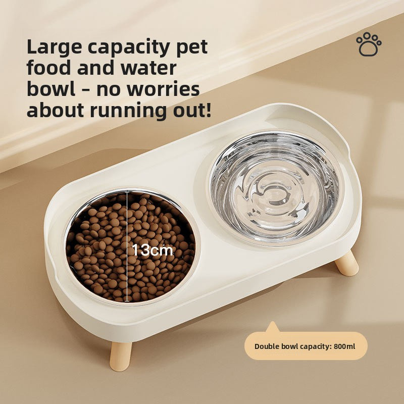 Anti-Spill Double Pet Bowl with Cervical Support