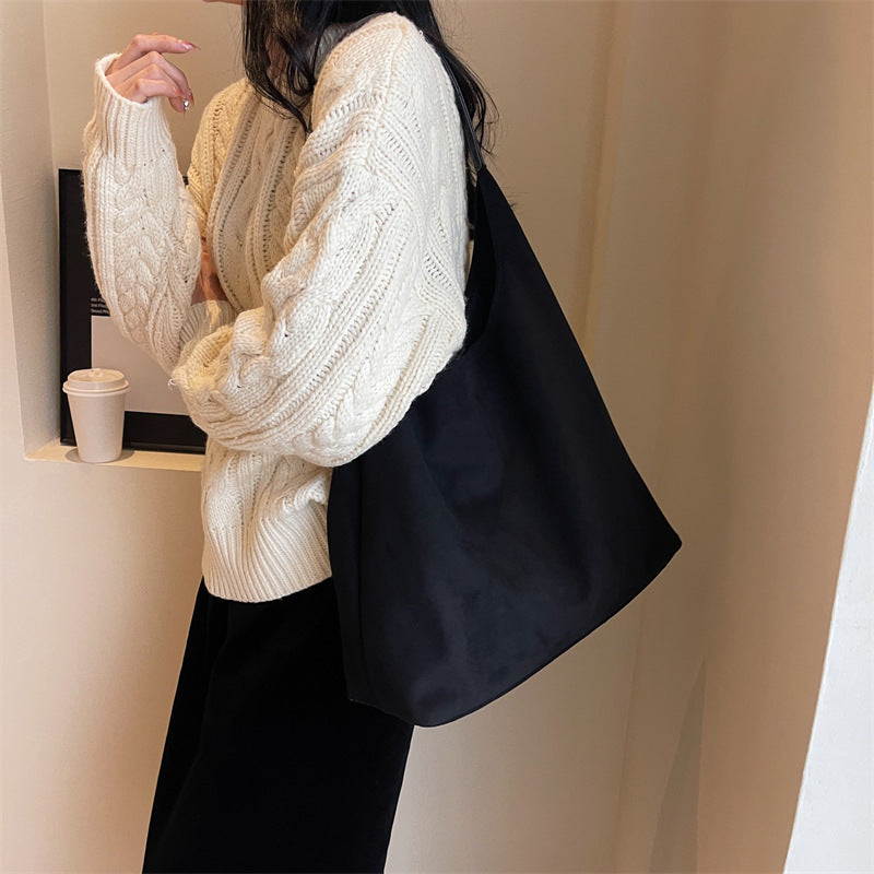 Retro Soft Suede Magnetic Buckle Large Capacity Bucket Shoulder Bag for Women