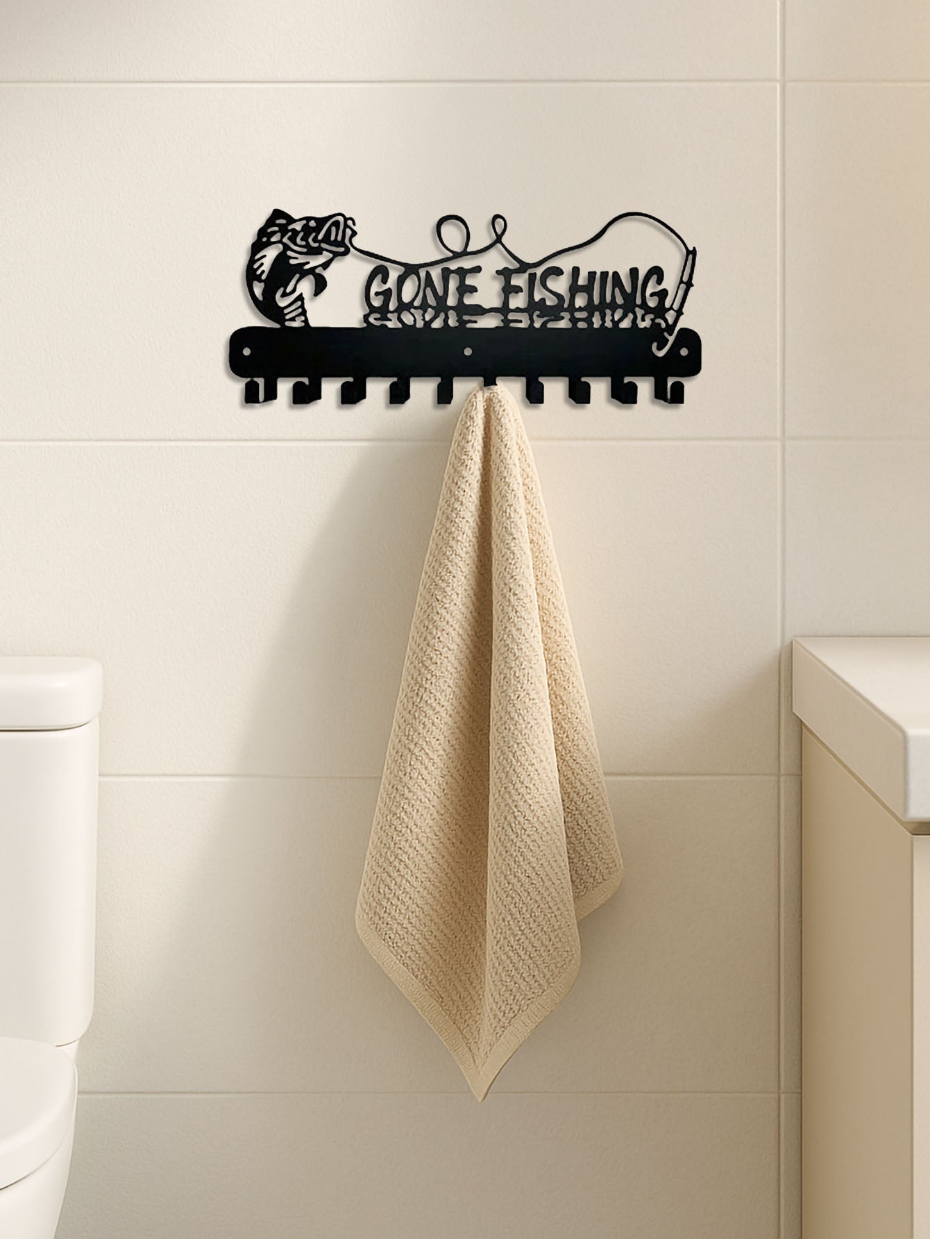Black Metal Wall Hook Decorative Organizer for Home