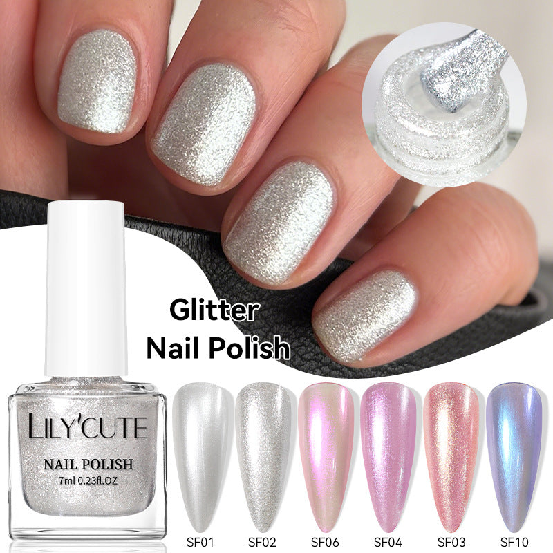 Quick-Dry Metallic High-Color Nail Polish Set 7ml Low Odor Nail Art Lacquer
