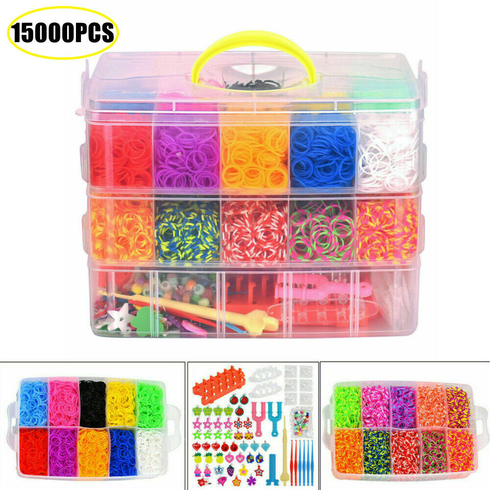 15000PCS Rubber Loom Bands Bracelet Kit