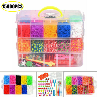 15000PCS Rubber Loom Bands Bracelet Kit