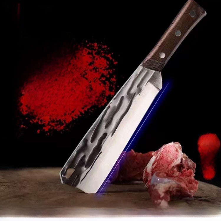 Forged Heavy-Duty Bone Chopper Knife with Carbon Steel Blade